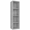 Moderner Betongrauer Raumteiler/TV-Schrank mit 4 Fächern, 36x30x143 cm
