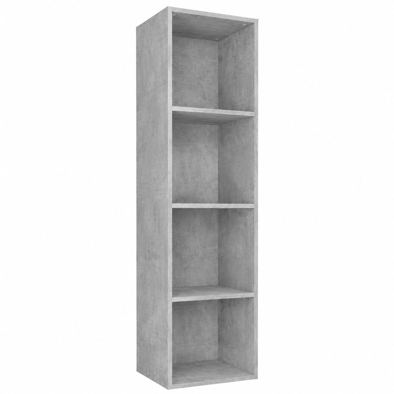 Moderner Betongrauer Raumteiler/TV-Schrank mit 4 Fächern, 36x30x143 cm
