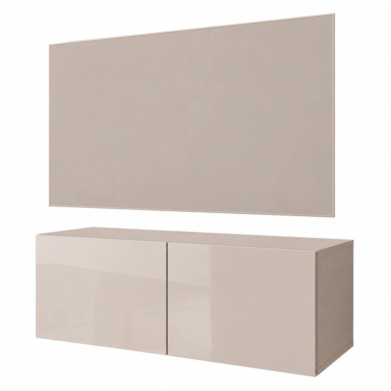 Lookway TV-Schrank 100 cm in Kaschmir Hochglanz mit optionaler LED-Beleuchtung