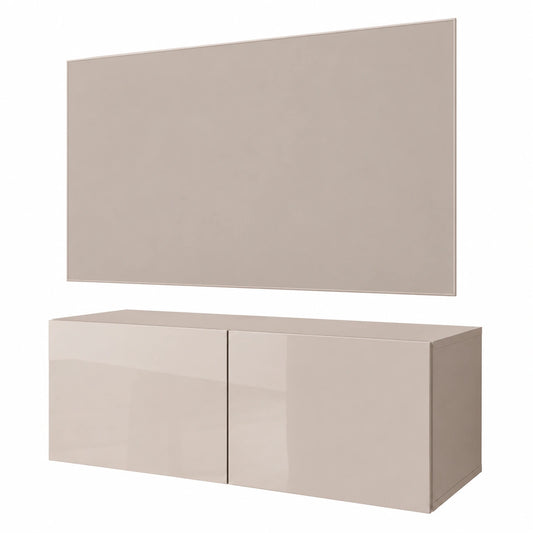 Lookway TV-Schrank 100 cm in Kaschmir Hochglanz mit optionaler LED-Beleuchtung