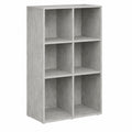 Vielseitiges Bücherregal aus Holzwerkstoff, Betongrau, 66x30x130 cm, 8 Fächer, ideal als Sideboard oder Raumteiler für Wohnzimmer, Büro und Schlafzimmer