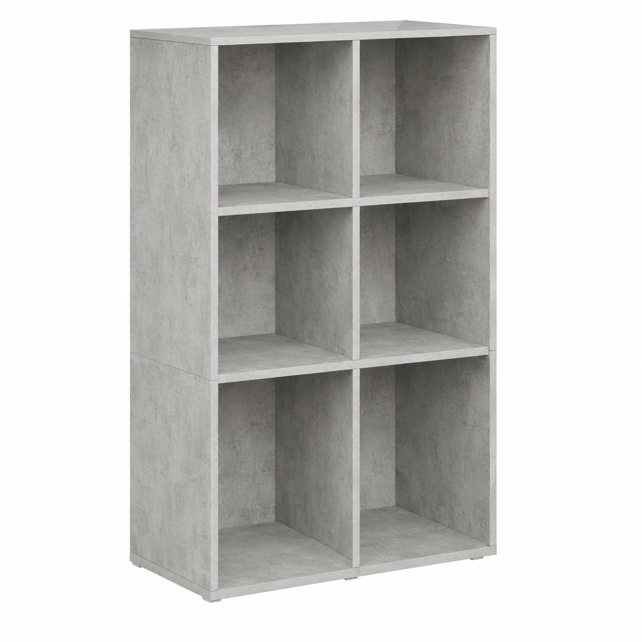 Vielseitiges Bücherregal aus Holzwerkstoff, Betongrau, 66x30x130 cm, 8 Fächer, ideal als Sideboard oder Raumteiler für Wohnzimmer, Büro und Schlafzimmer