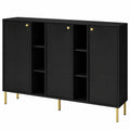 Masseno Torino Kommode 158 cm - Modernes Sideboard mit 3 Türen für Wohn- und Schlafzimmer, in Graphit