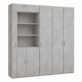 Hohes Sideboard Aufbewahrungsschrank für Schlafzimmer und Wohnzimmer in Betongrau, 40x42,5x185cm