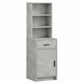 Modernes Sideboard für Wohnzimmer und Büro, Betongrau, 40x40,5x135 cm
