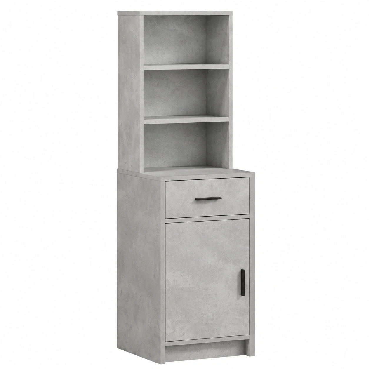 Modernes Sideboard für Wohnzimmer und Büro, Betongrau, 40x40,5x135 cm