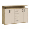 Moderner Highboard Schrank in Kaschmir und Eiche mit Stauraum