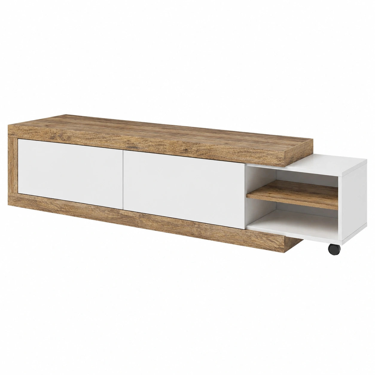 Masseno SINFONIA TV-Lowboard 200 cm mit 2 Türen, Eichenoptik, Modernes Wohnzimmerschrank