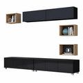 Modernes Wohnzimmermöbel-Set mit Hochglanz und Eiche-Design