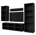 Komodee® Wohnwand Set Taranto Medio ohne LED in Schwarz für Wohnzimmer und Büro