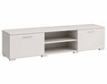 MATKAM 5-teilige Wohnwand Chopin, Weiß, mit Laminat, inkl. Schubladenschrank, Fernsehtisch, Kommode und 2 Wandregale