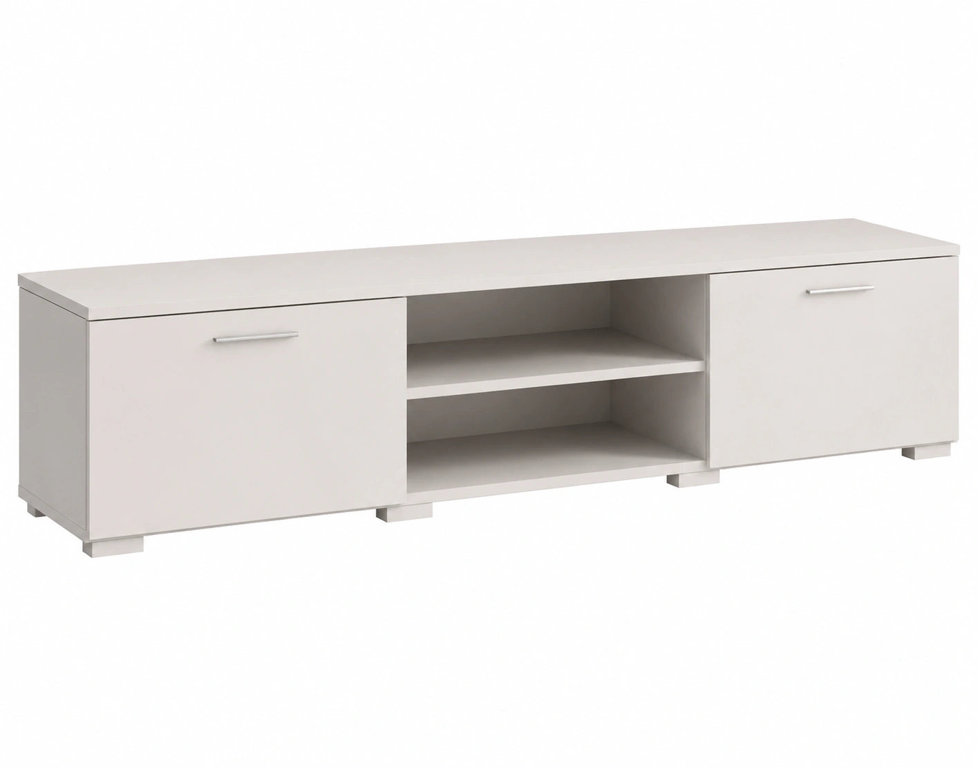 MATKAM 5-teilige Wohnwand Chopin, Weiß, mit Laminat, inkl. Schubladenschrank, Fernsehtisch, Kommode und 2 Wandregale