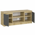 Moderner TV-Schrank mit Vielseitigem Stauraum für Wohnzimmer und Schlafzimmer – Eiche Artisan Grau, 140 x 55 x 40 cm
