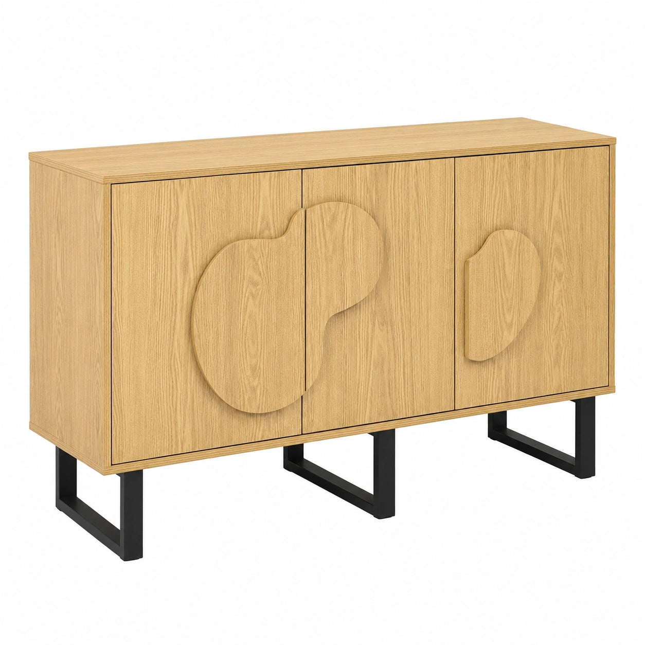 Modernes Sideboard aus Schwarzbraunem Holz mit Viel Stauraum, ideal für Wohnzimmer oder Esszimmer, 120 x 79 x 40 cm