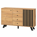 Modernes Sideboard aus Massivholz mit Schubladen und Schränken - 120cm Breit