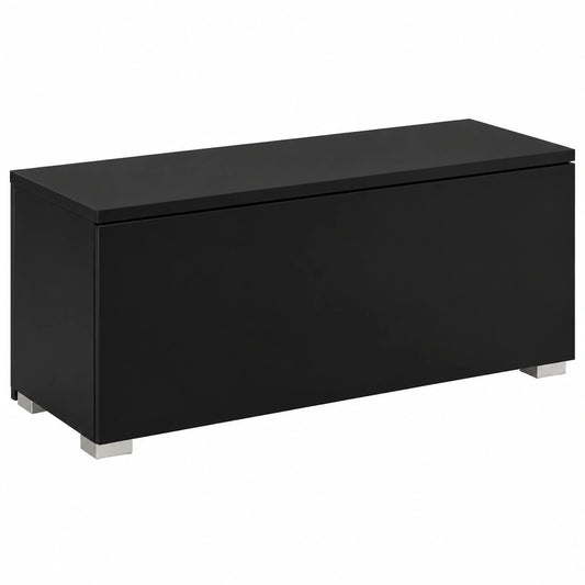 BROMARKT Elegante Wohnwand Set 2-teilig - Moderne Wohnzimmermöbel mit TV-Schrank in Hochglanz Schwarz